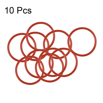 Harfington Uxcell Silicone O-Rings 21mm OD, 18mm Inner Diameter, 1.5mm Width, Seal Gasket Red 10Pcs