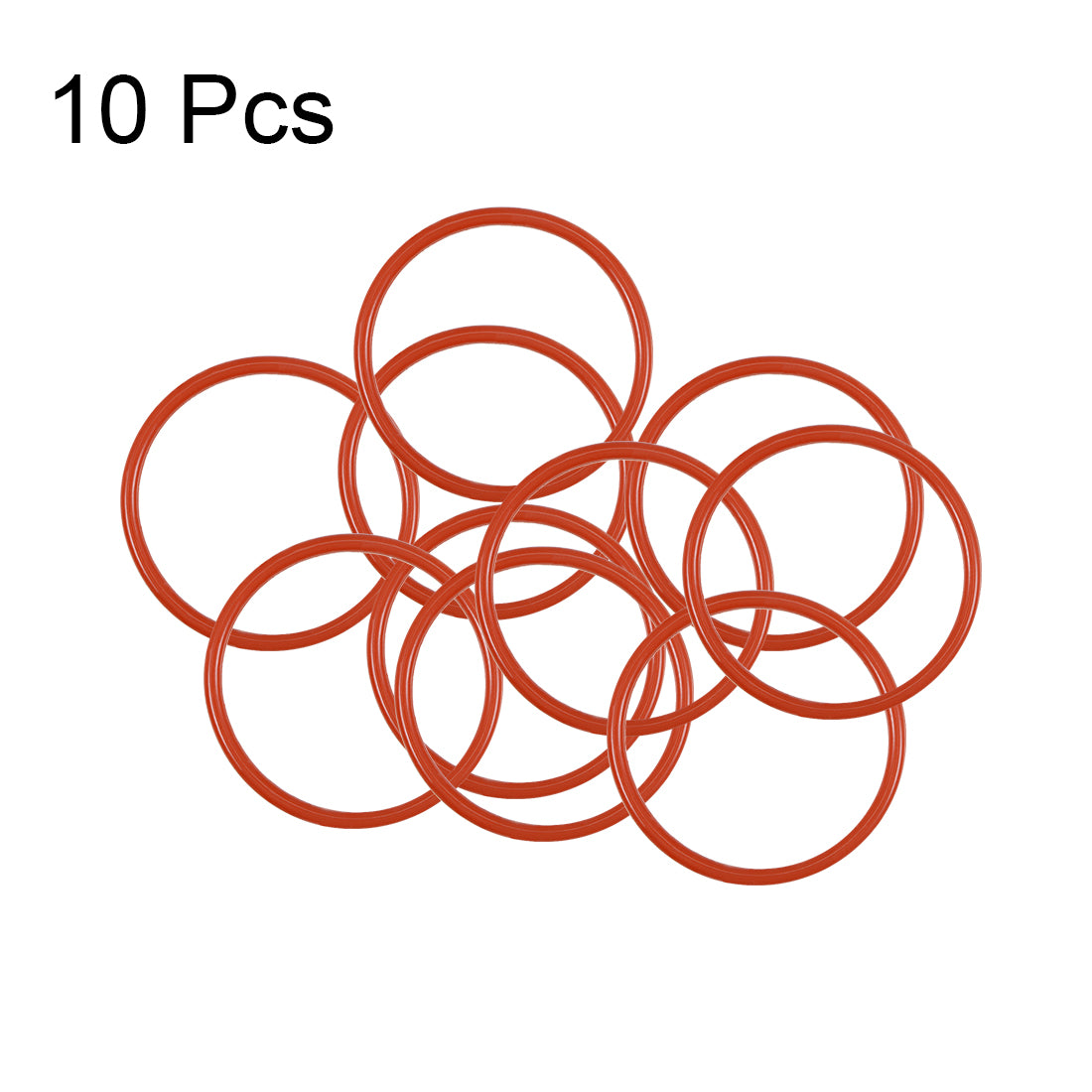 uxcell Uxcell Silicone O-Rings 24mm OD, 21mm Inner Diameter, 1.5mm Width, Seal Gasket Red 10Pcs