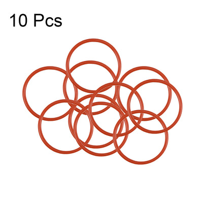 Harfington Uxcell Silicone O-Rings 24mm OD, 21mm Inner Diameter, 1.5mm Width, Seal Gasket Red 10Pcs