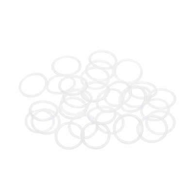 Harfington Uxcell Silicone O-Rings 17mm OD, 14mm Inner Diameter, 1.5mm Width, Seal Gasket White 30Pcs