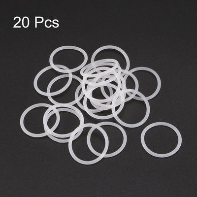 Harfington Uxcell Silicone O-Rings 19mm OD, 16mm Inner Diameter, 1.5mm Width, Seal Gasket White 20Pcs