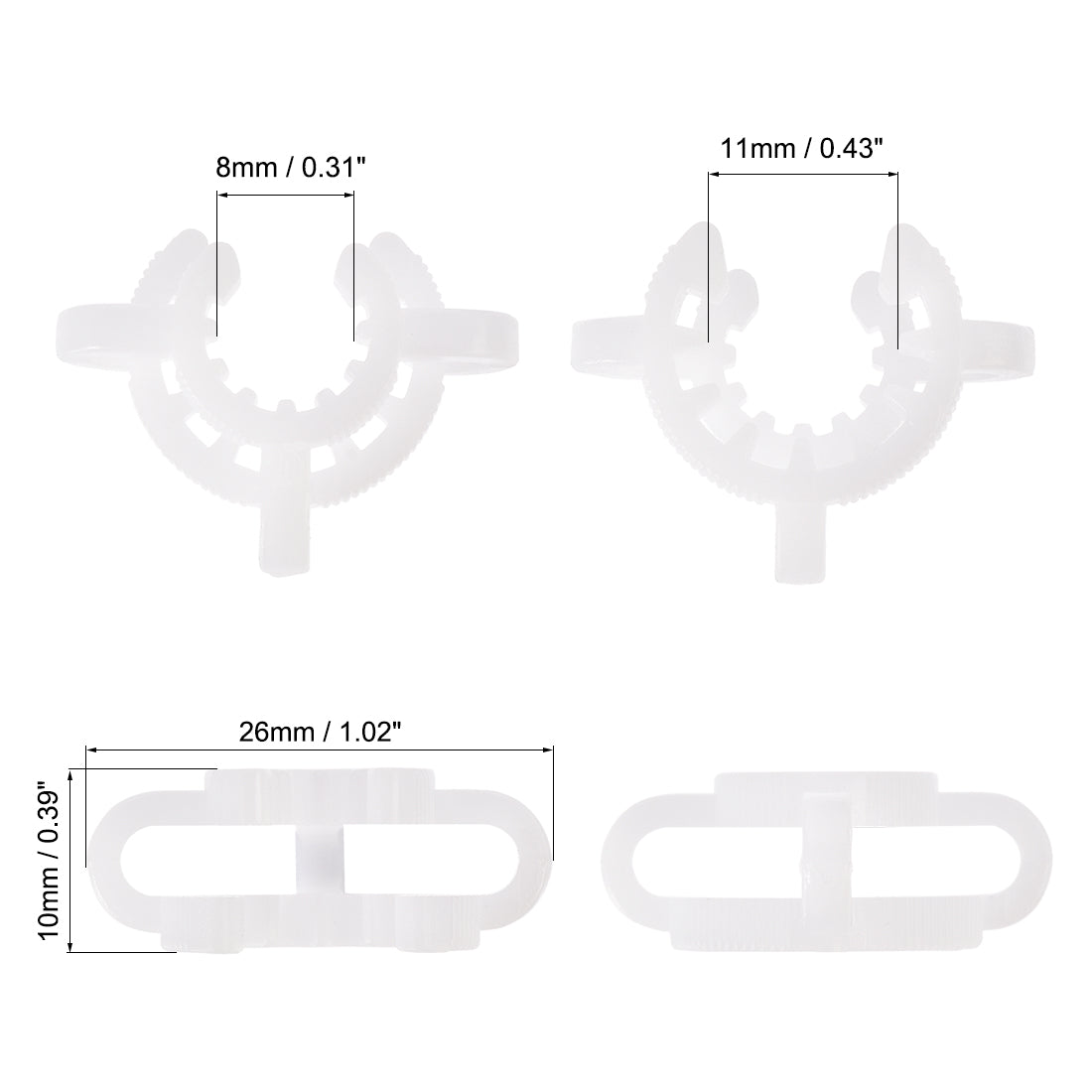 uxcell Uxcell Lab Joint Clip Plastic Clamp Mounting Clips for 10/18 or 10/30 Glass Taper Joints Laboratory Connector White 5Pcs