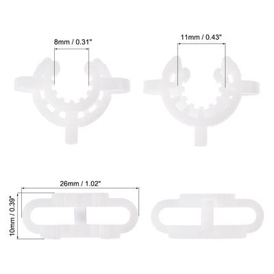 Harfington Uxcell Lab Joint Clip Plastic Clamp Mounting Clips for 10/18 or 10/30 Glass Taper Joints Laboratory Connector White 5Pcs