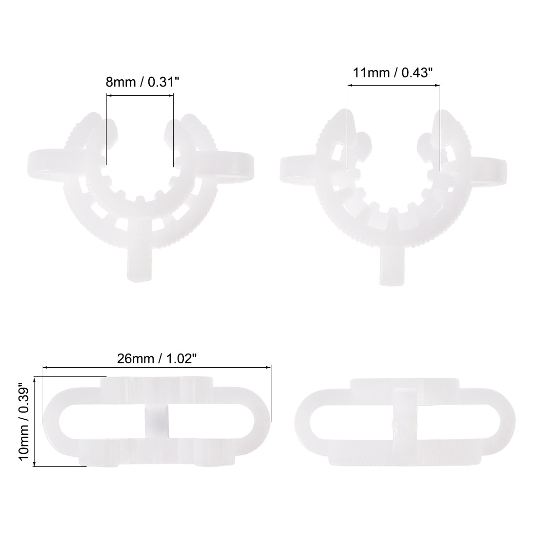 uxcell Uxcell Lab Joint Clip Plastic Clamp Mounting Clips for 10/18 or 10/30 Glass Taper Joints Laboratory Connector White 10Pcs