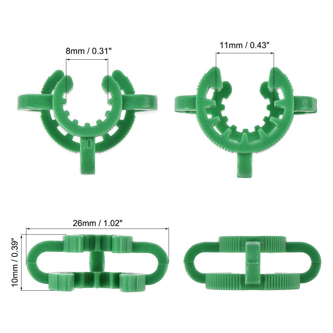 uxcell Uxcell Lab Joint Clip Plastic Clamp Mounting Clips for 10/18 or 10/30 Glass Taper Joints Laboratory Connector Green 5Pcs