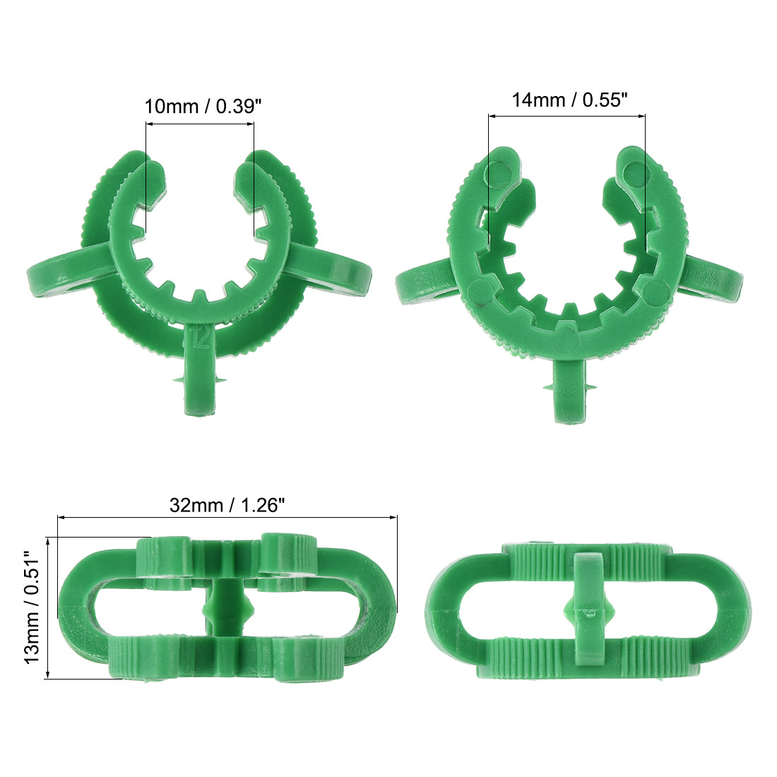 uxcell Uxcell Lab Joint Clip Plastic Clamp Mounting Clips for 12/18 or 12/30 Glass Taper Joints Laboratory Connector Green 5Pcs