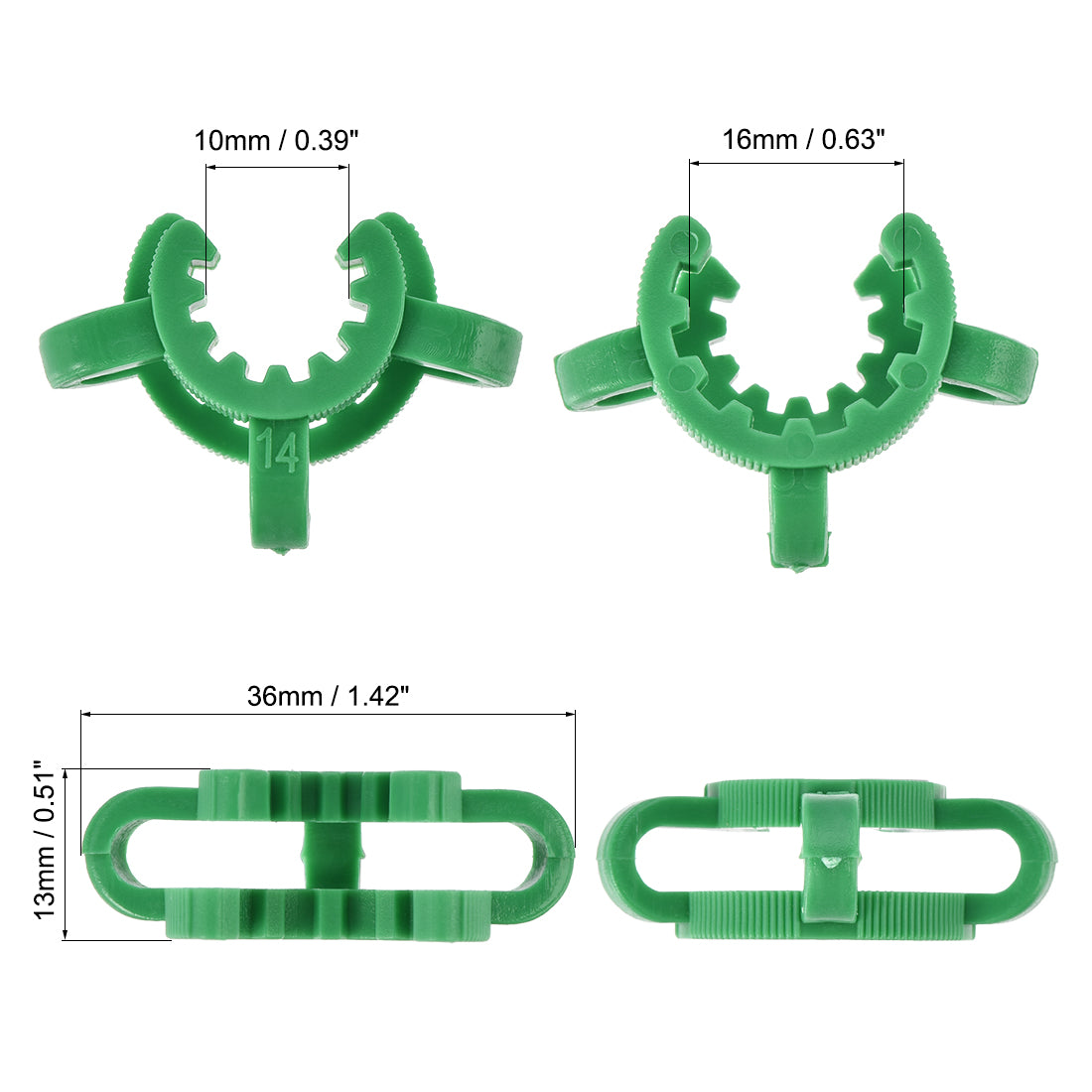 uxcell Uxcell Lab Joint Clip Plastic Clamp Mounting Clips for 14/20 or 14/35 Glass Taper Joints Laboratory Connector Green 5Pcs