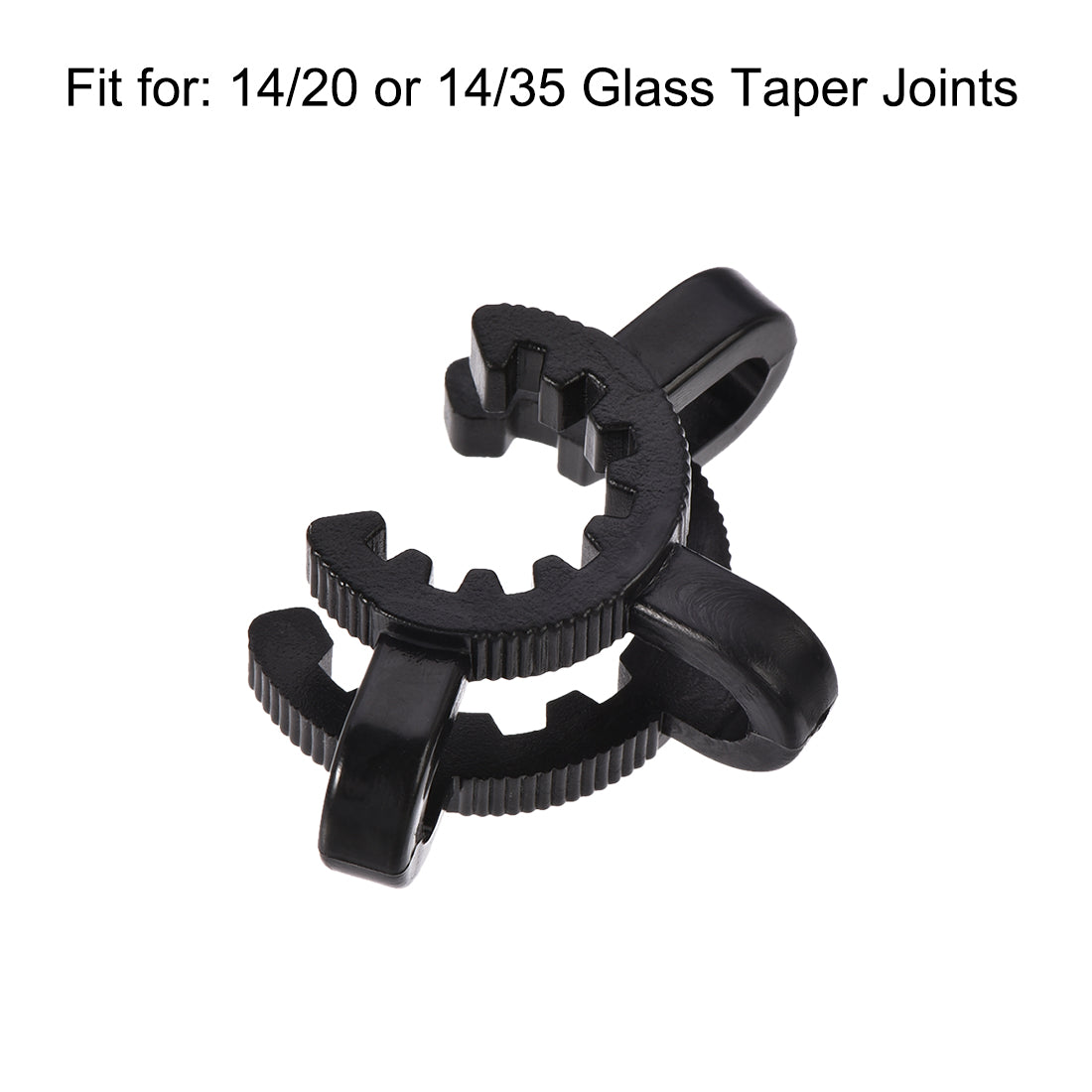 uxcell Uxcell Lab Joint Clip Plastic Clamp Mounting Clips for 14/20 or 14/35 Glass Taper Joints Laboratory Connector Black 5Pcs