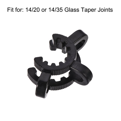 Harfington Uxcell Lab Joint Clip Plastic Clamp Mounting Clips for 14/20 or 14/35 Glass Taper Joints Laboratory Connector Black 5Pcs