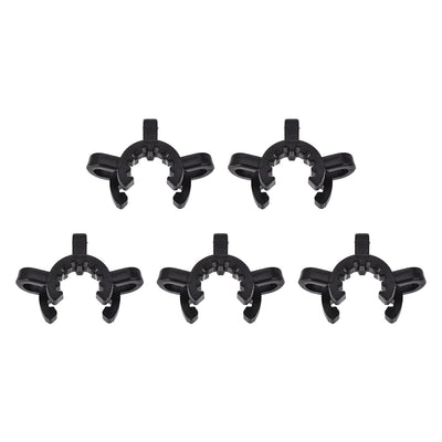 uxcell Uxcell Lab Joint Clip Plastic Clamp Mounting Clips for 14/20 or 14/35 Glass Taper Joints Laboratory Connector Black 5Pcs