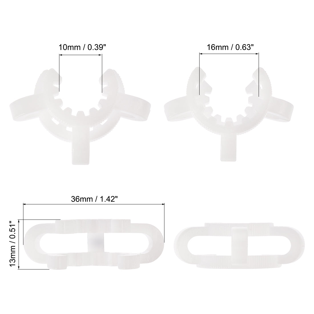 uxcell Uxcell Lab Joint Clip Plastic Clamp Mounting Clips for 14/20 or 14/35 Glass Taper Joints Laboratory Connector White 5Pcs