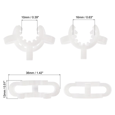 Harfington Uxcell Lab Joint Clip Plastic Clamp Mounting Clips for 14/20 or 14/35 Glass Taper Joints Laboratory Connector White 5Pcs