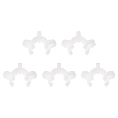 uxcell Uxcell Lab Joint Clip Plastic Clamp Mounting Clips for 14/20 or 14/35 Glass Taper Joints Laboratory Connector White 5Pcs