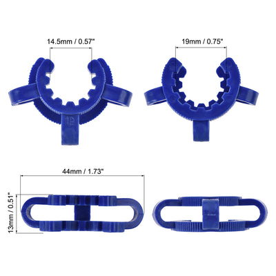 Harfington Uxcell Lab Joint Clip Plastic Clamp Mounting Clips for 19/22 or 19/38 Glass Taper Joints Laboratory Connector Blue 5Pcs