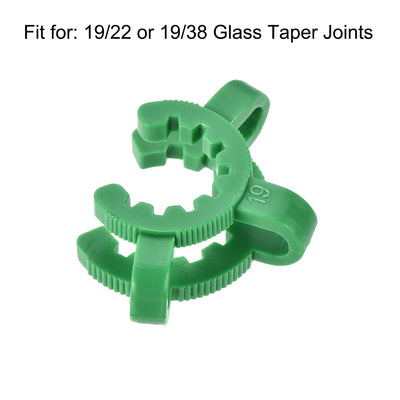 Harfington Uxcell Lab Joint Clip Plastic Clamp Mounting Clips for 19/22 or 19/38 Glass Taper Joints Laboratory Connector Green 5Pcs