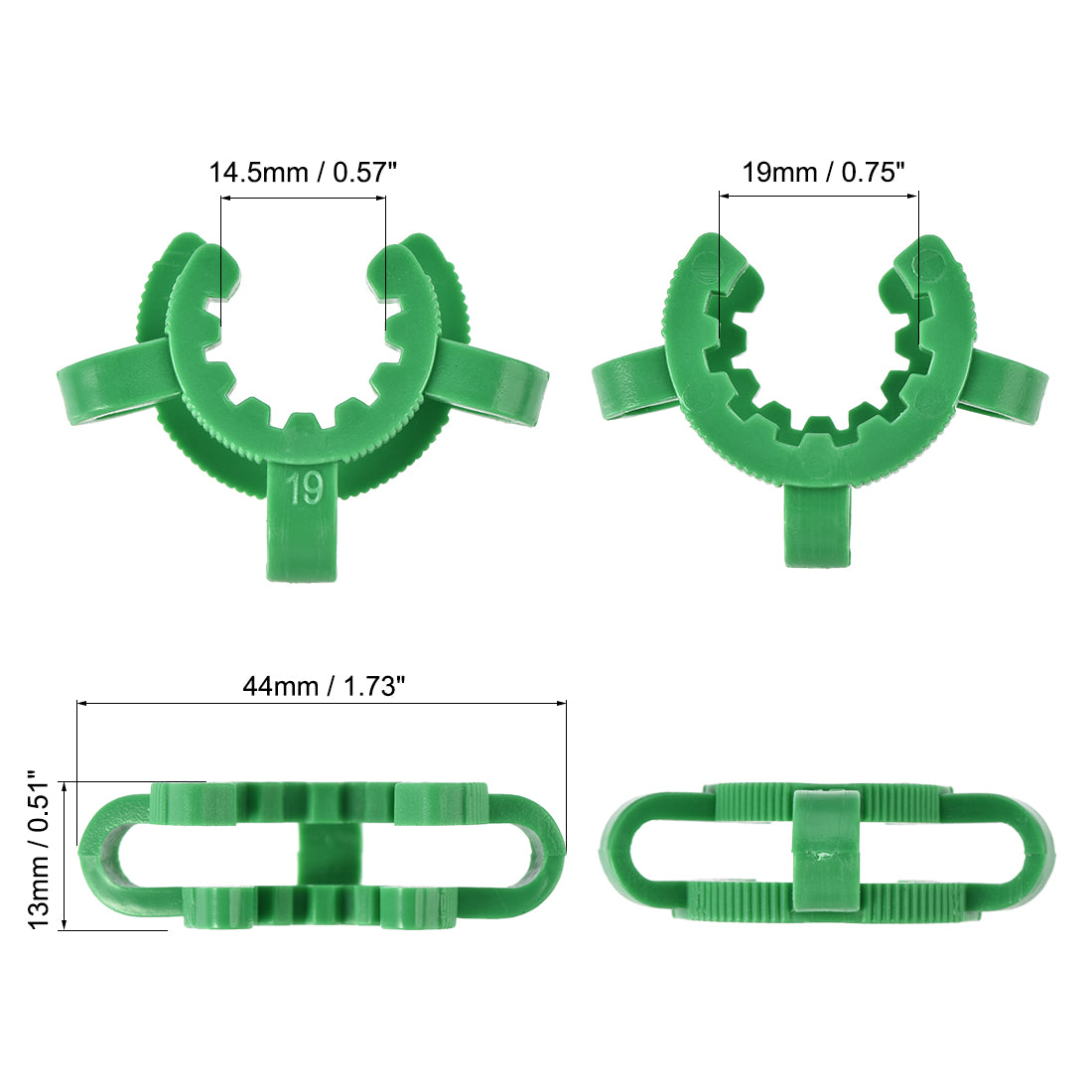 uxcell Uxcell Lab Joint Clip Plastic Clamp Mounting Clips for 19/22 or 19/38 Glass Taper Joints Laboratory Connector Green 5Pcs