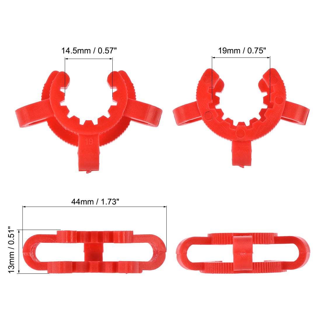 uxcell Uxcell Lab Joint Clip Plastic Clamp Mounting Clips for 19/22 or 19/38 Glass Taper Joints Laboratory Connector Red 5Pcs