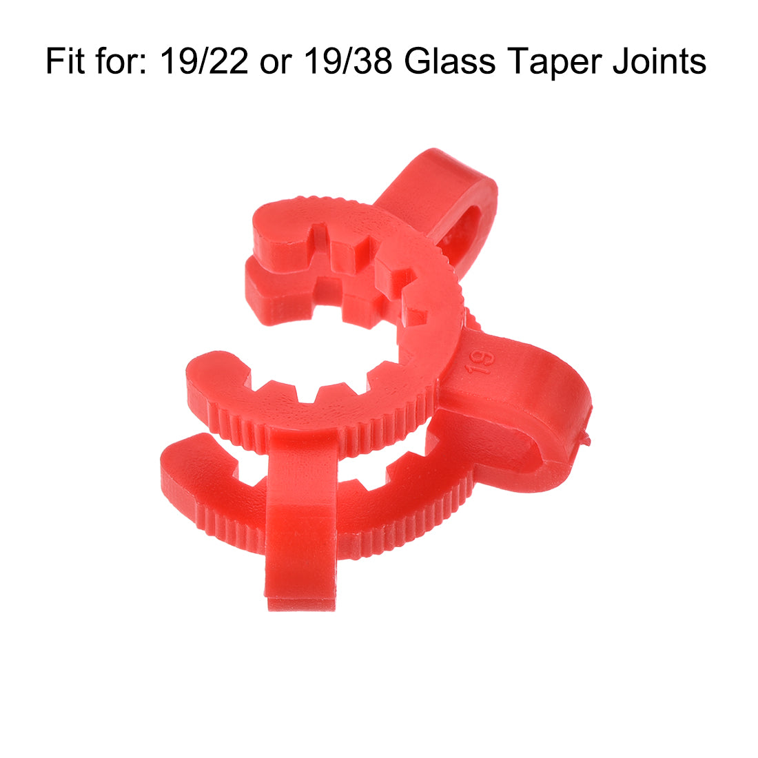 uxcell Uxcell Lab Joint Clip Plastic Clamp Mounting Clips for 19/22 or 19/38 Glass Taper Joints Laboratory Connector Red 10Pcs