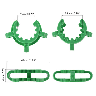 Harfington Uxcell Lab Joint Clip Plastic Clamp Mounting Clips for 24/25 or 24/40 Glass Taper Joints Laboratory Connector Green 5Pcs