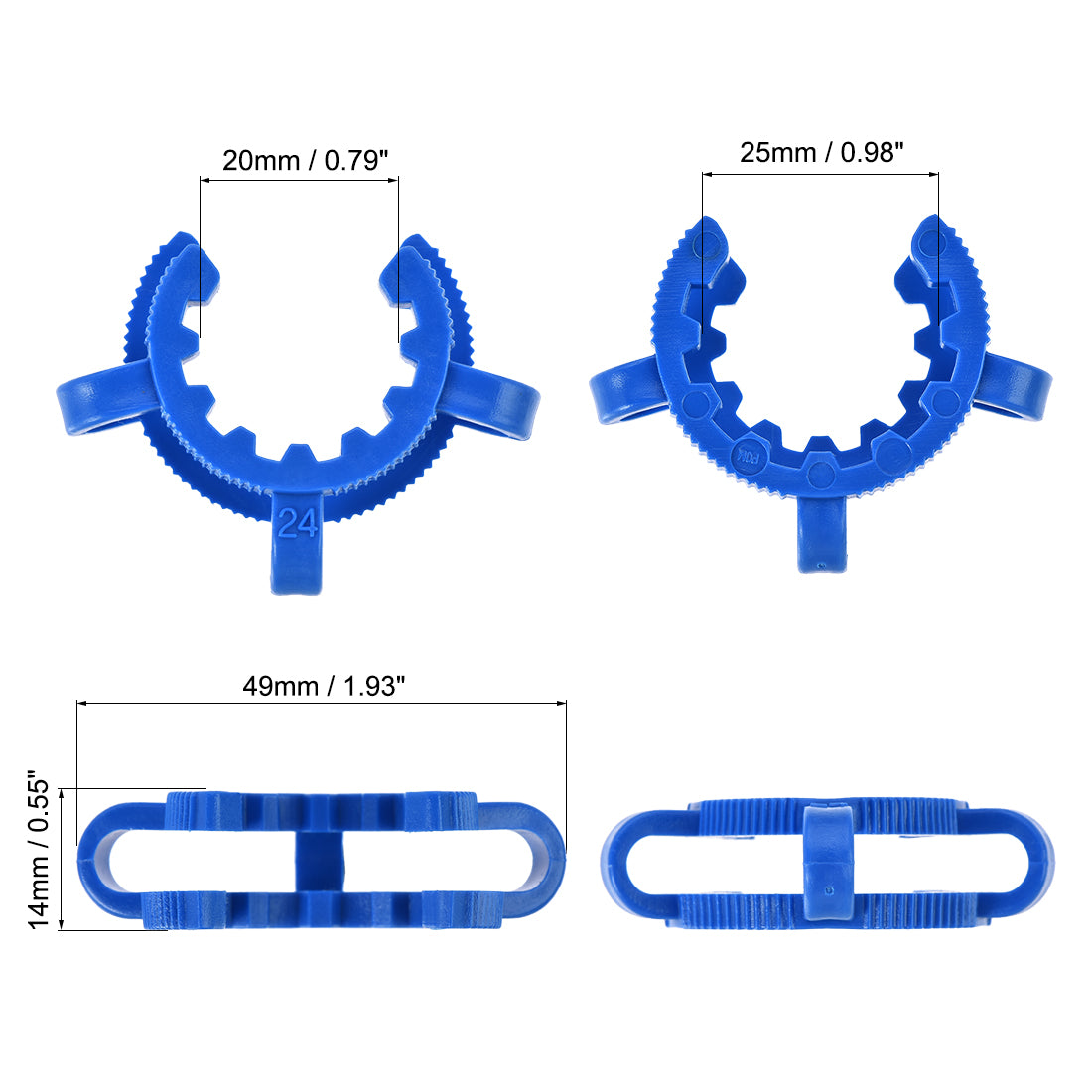 uxcell Uxcell Lab Joint Clip Plastic Clamp Mounting Clips for 24/25 or 24/40 Glass Taper Joints Laboratory Connector Blue 5Pcs