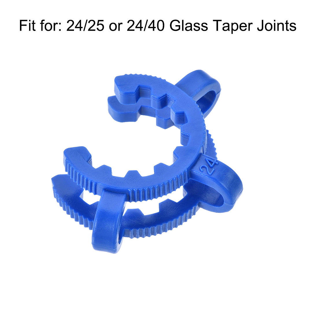 uxcell Uxcell Lab Joint Clip Plastic Clamp Mounting Clips for 24/25 or 24/40 Glass Taper Joints Laboratory Connector Blue 20Pcs