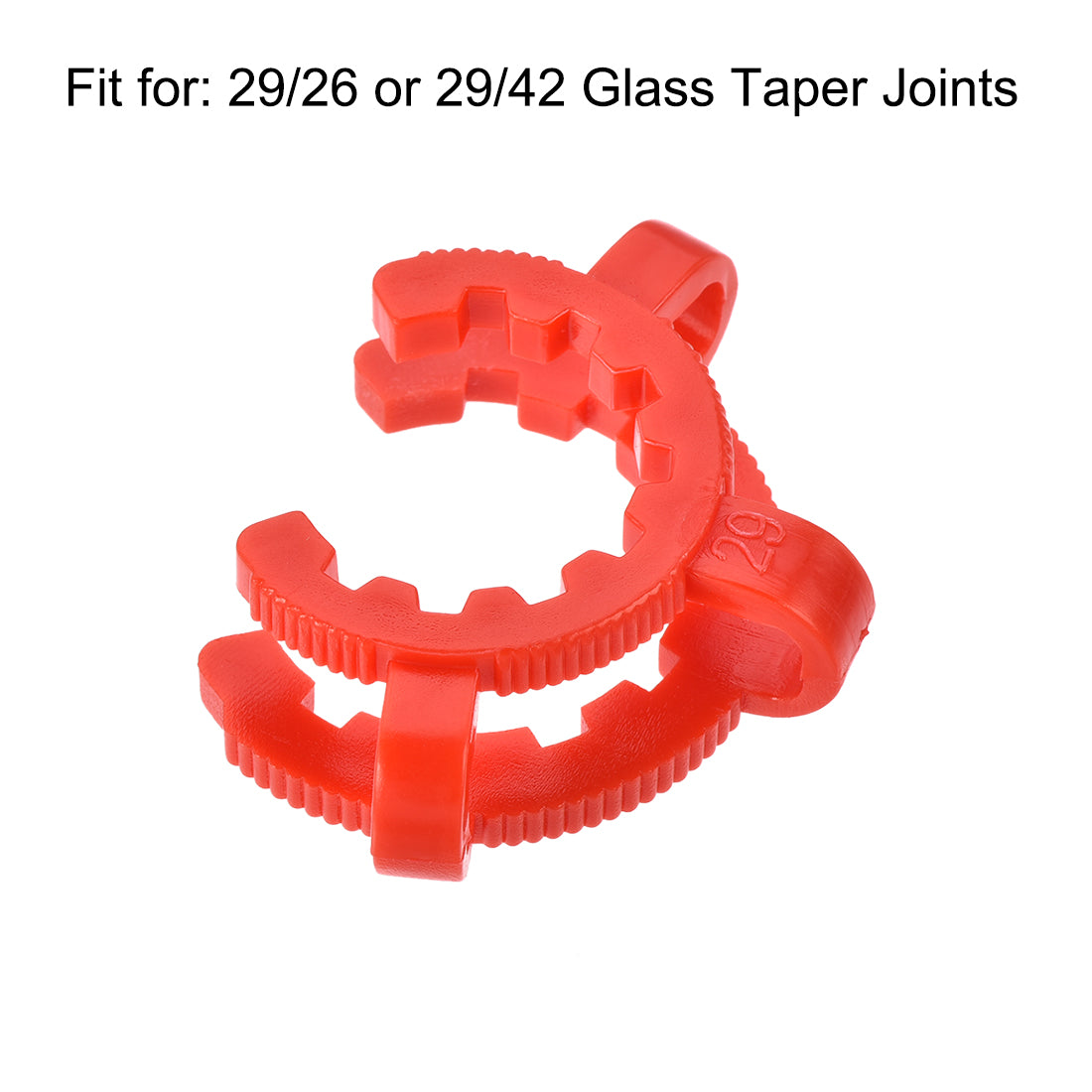 uxcell Uxcell Lab Joint Clip Plastic Clamp Mounting Clips for 29/26 or 29/42 Glass Taper Joints Laboratory Connector Red 20Pcs