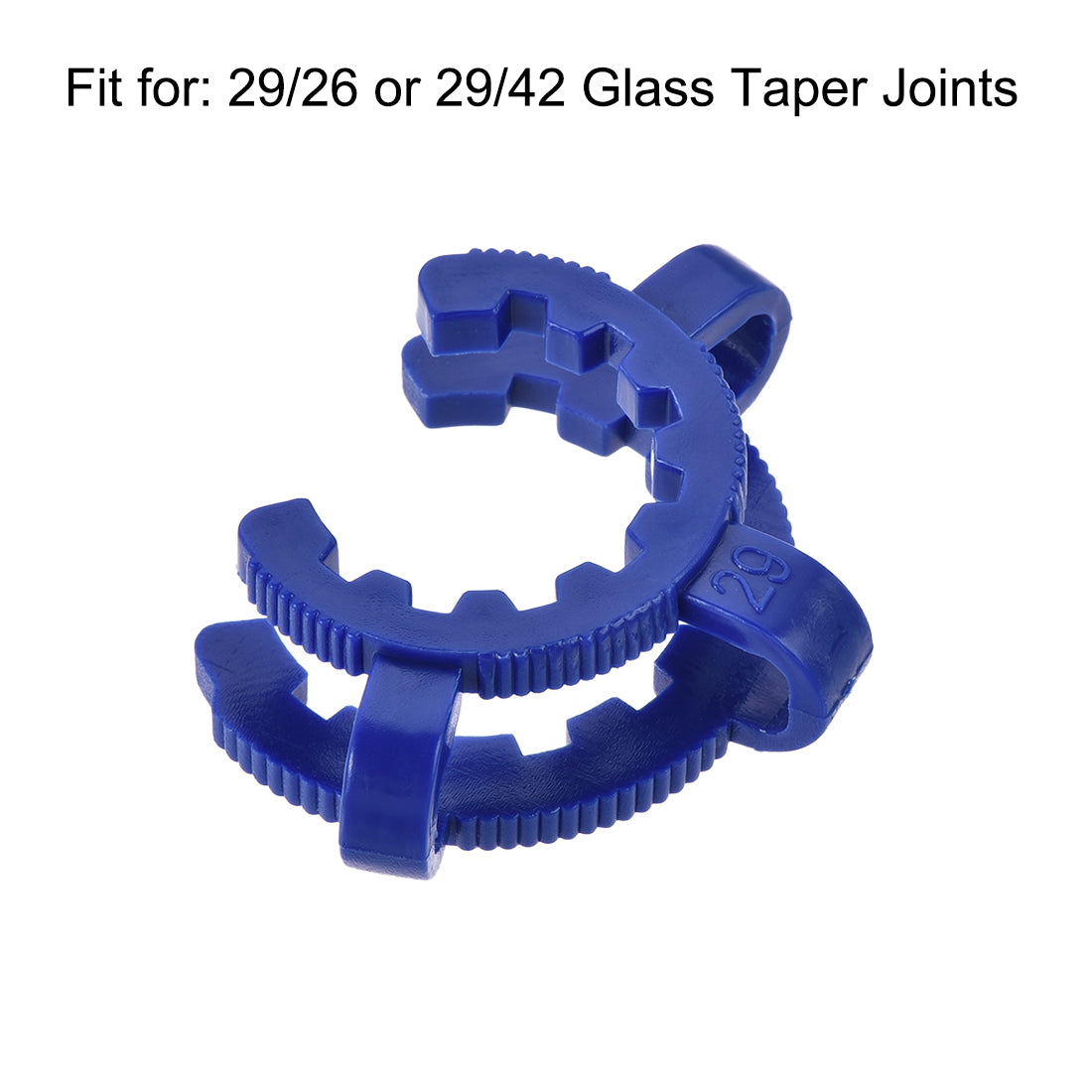 uxcell Uxcell Lab Joint Clip Plastic Clamp Mounting Clips for 29/26 or 29/42 Glass Taper Joints Laboratory Connector Blue 5Pcs