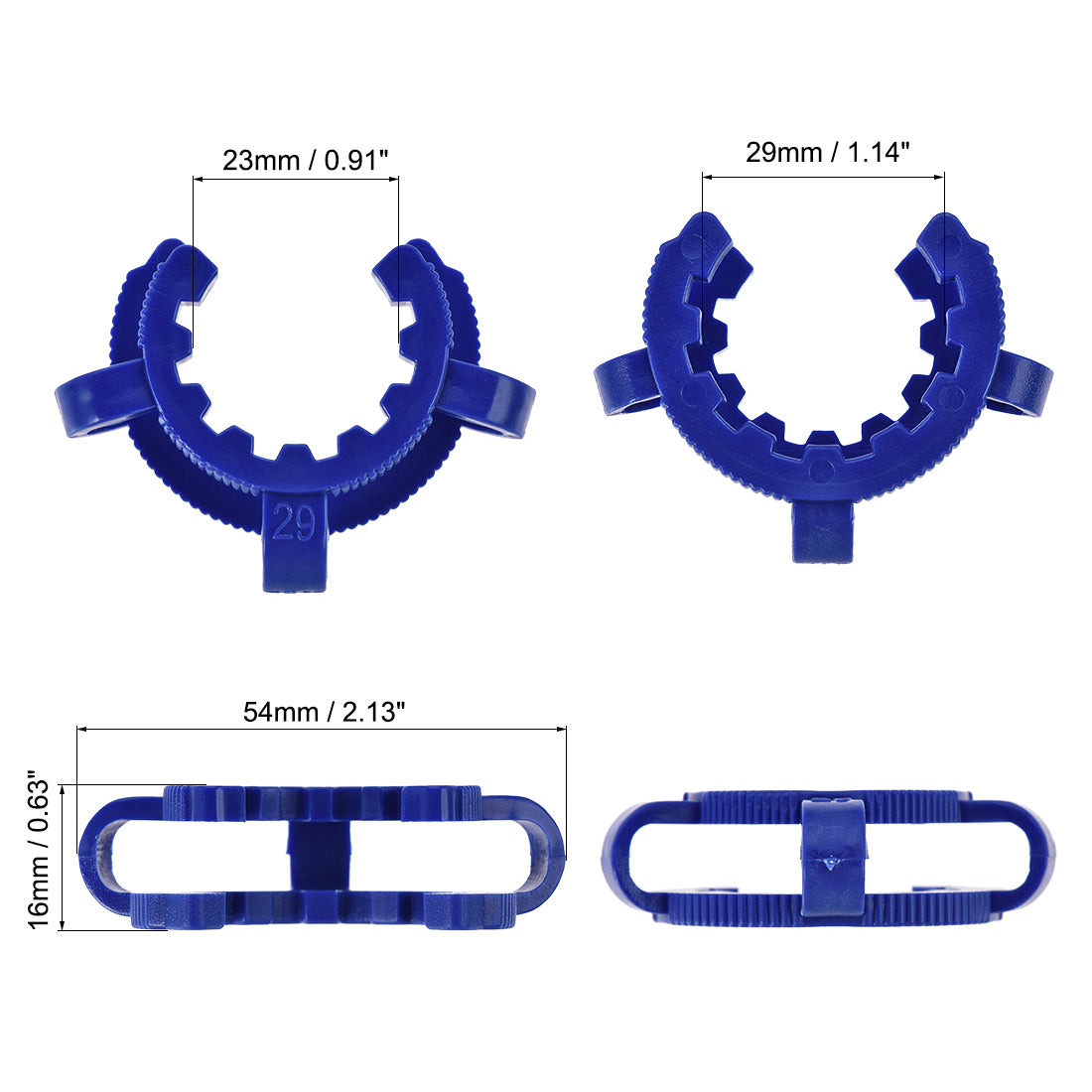 uxcell Uxcell Lab Joint Clip Plastic Clamp Mounting Clips for 29/26 or 29/42 Glass Taper Joints Laboratory Connector Blue 5Pcs