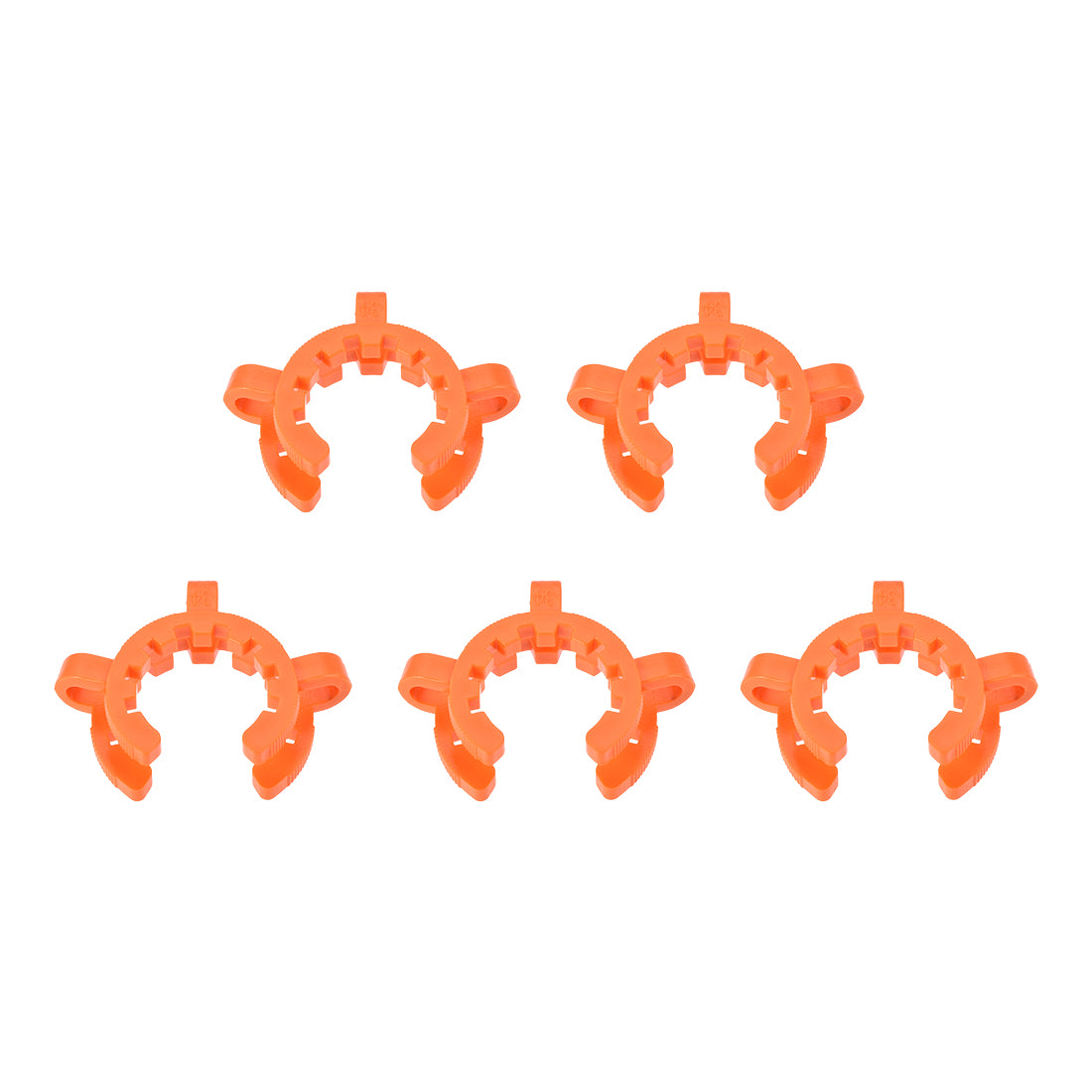 uxcell Uxcell Lab Joint Clip Plastic Clamp Mounting Clips for 34/28 or 34/45 Glass Taper Joints Laboratory Connector Orange 5Pcs