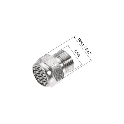 Harfington Uxcell Exhaust Muffler G1/8 Male Thread Strainer Stainless Steel Breather Pneumatic Air Flat Muffler 2pcs