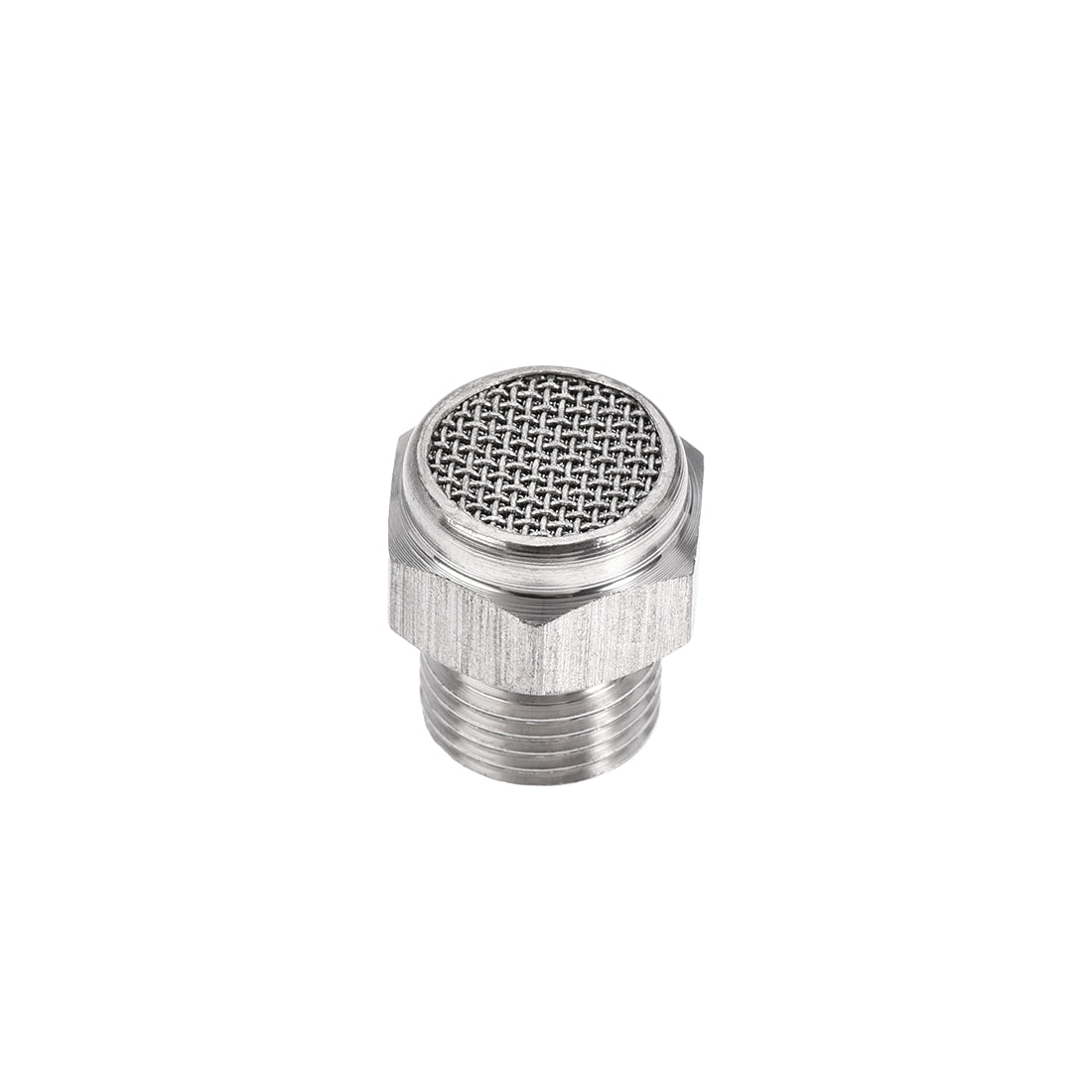 uxcell Uxcell Exhaust Muffler G1/8 Male Thread Strainer Stainless Steel Breather Pneumatic Air Flat Muffler 2pcs