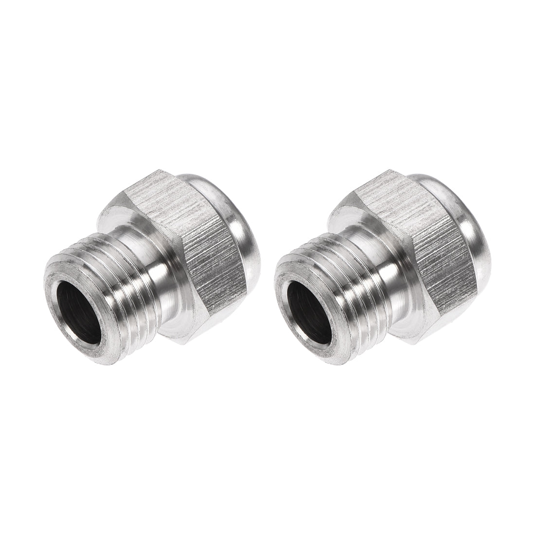 uxcell Uxcell Exhaust Muffler G1/8 Male Thread Strainer Stainless Steel Breather Pneumatic Air Flat Muffler 2pcs