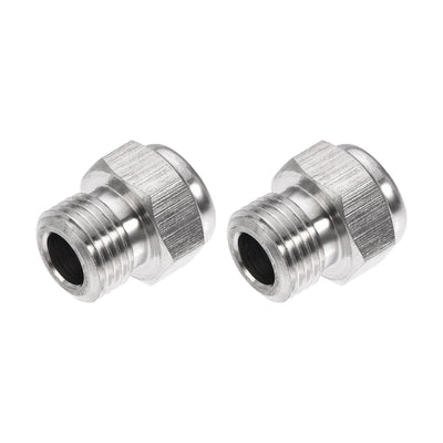 Harfington Uxcell Exhaust Muffler G1/8 Male Thread Strainer Stainless Steel Breather Pneumatic Air Flat Muffler 2pcs