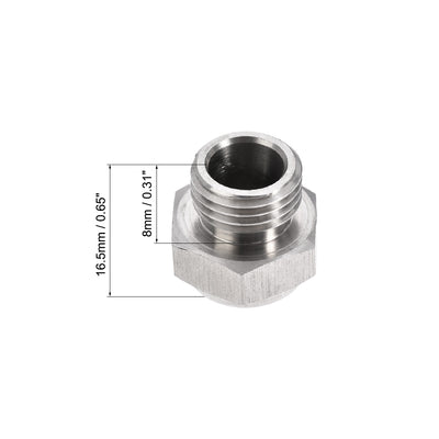 Harfington Uxcell Exhaust Muffler G1/4 Male Thread Strainer Stainless Steel Breather Pneumatic Air Flat Muffler 2pcs