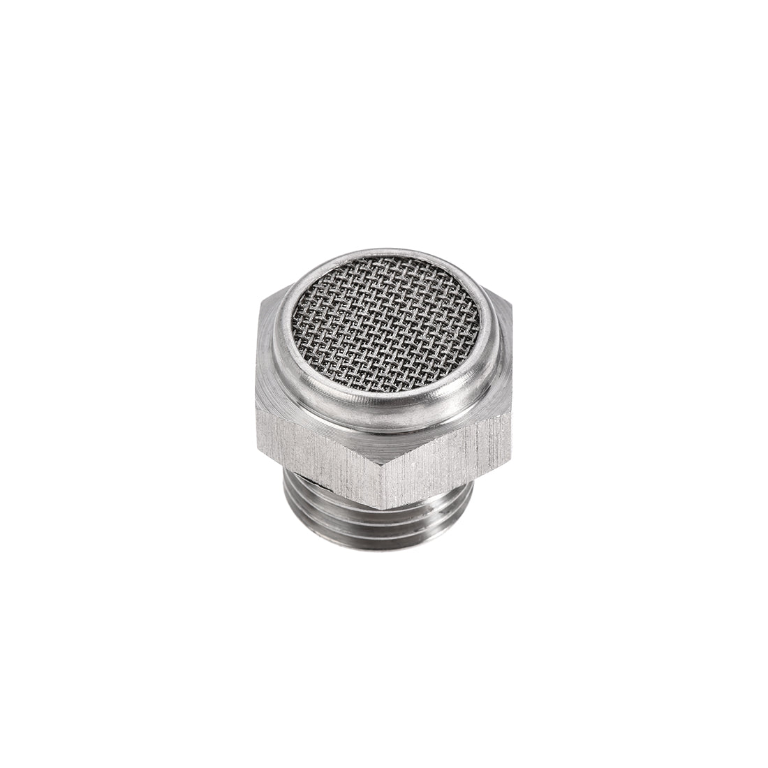 uxcell Uxcell Exhaust Muffler G1/4 Male Thread Strainer Stainless Steel Breather Pneumatic Air Flat Muffler 2pcs