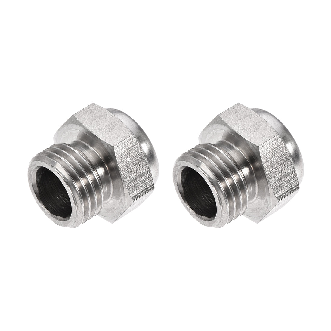 uxcell Uxcell Exhaust Muffler G1/4 Male Thread Strainer Stainless Steel Breather Pneumatic Air Flat Muffler 2pcs