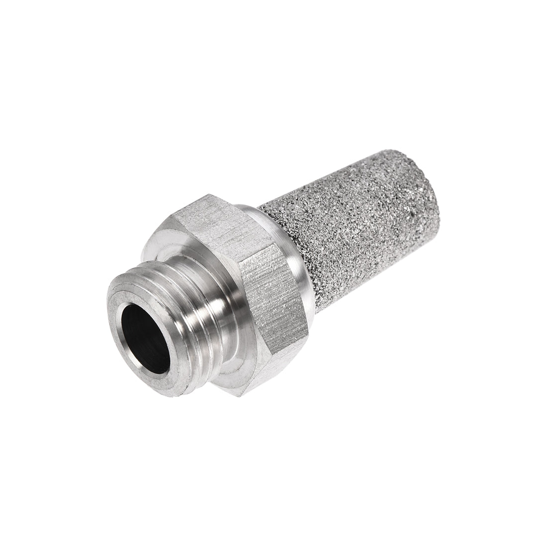 uxcell Uxcell Exhaust Muffler NPT 1/4 Male Thread Sintered 316 Stainless Steel Breather Pneumatic Air Muffler