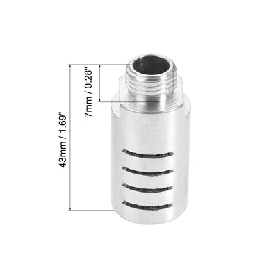 Harfington Uxcell Pneumatic Air Muffler G1/4 Male Thread Strainer Aluminum Alloy Breather Exhaust Muffler