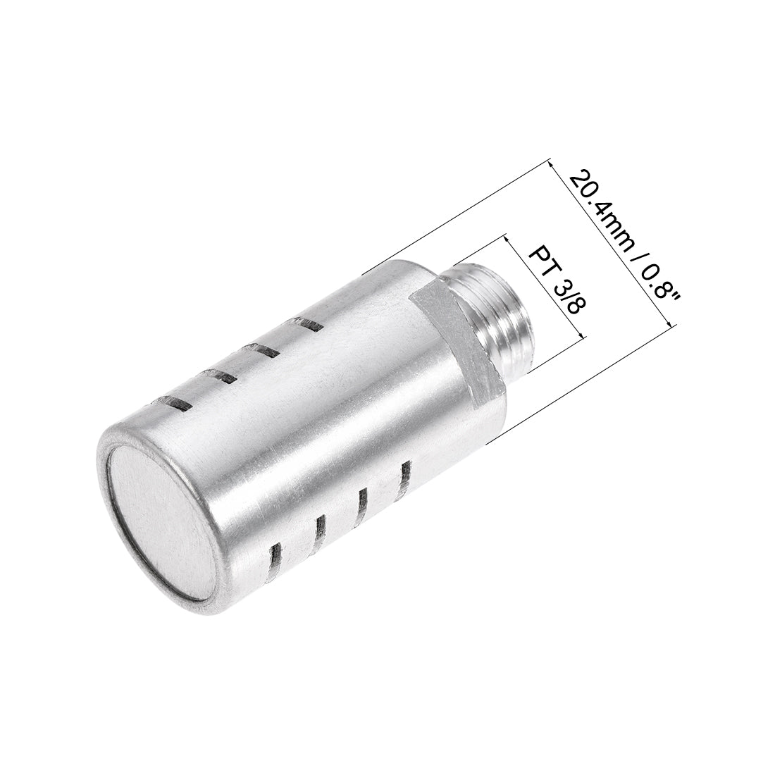 uxcell Uxcell Pneumatic Air Muffler G1/4 Male Thread Strainer Aluminum Alloy Breather Exhaust Muffler