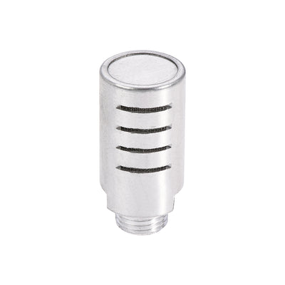 Harfington Uxcell Pneumatic Air Muffler G1/4 Male Thread Strainer Aluminum Alloy Breather Exhaust Muffler