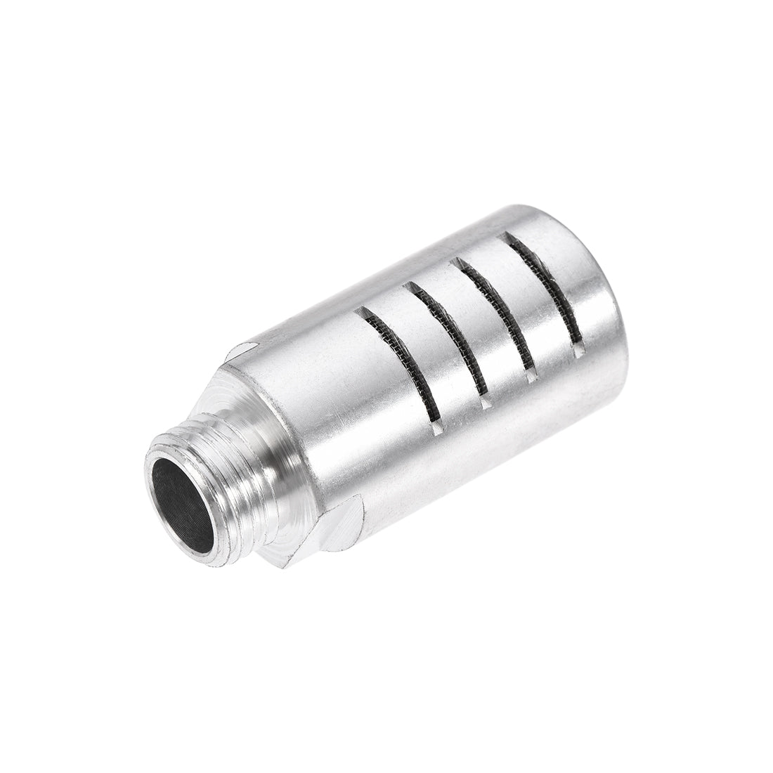 uxcell Uxcell Pneumatic Air Muffler G1/4 Male Thread Strainer Aluminum Alloy Breather Exhaust Muffler