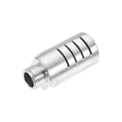 Harfington Uxcell Pneumatic Air Muffler G1/4 Male Thread Strainer Aluminum Alloy Breather Exhaust Muffler