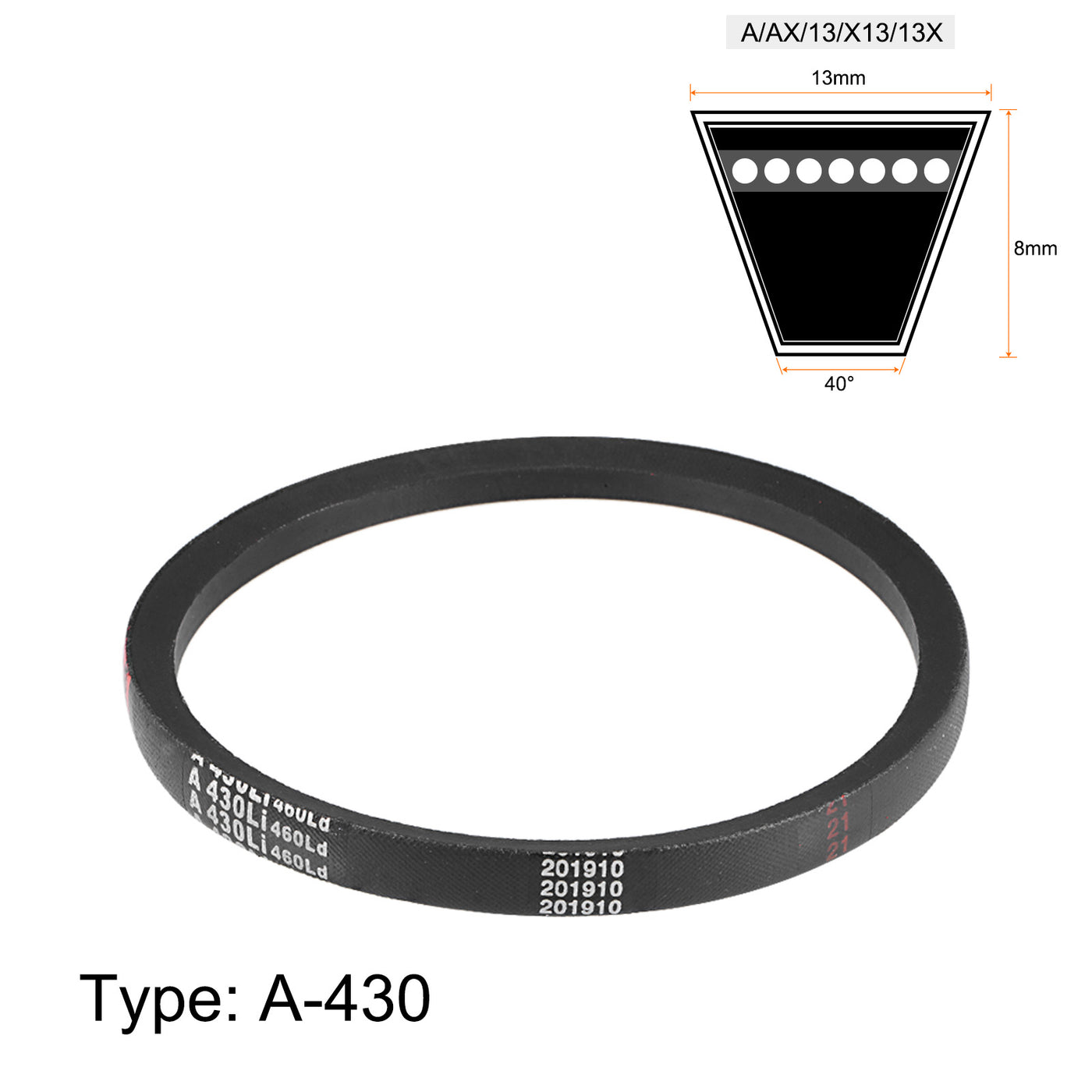 uxcell Uxcell A430/A17 V-Belts 17" Inner Girth, A-Section Rubber Drive Belt