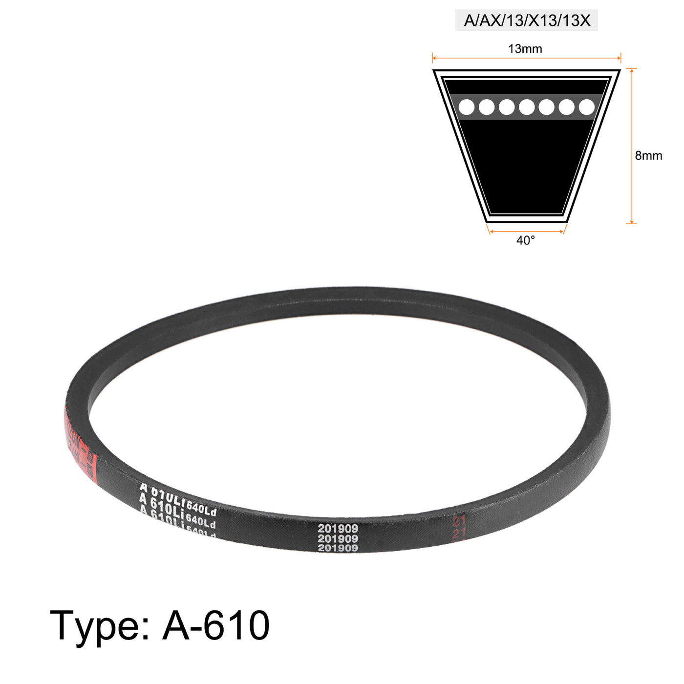 uxcell Uxcell A610/A24 V-Belts 24" Inner Girth, A-Section Rubber Drive Belt