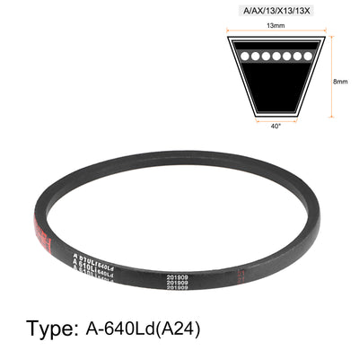 Harfington Uxcell A610 V-Belts 610mm Inner Girth 13mm Top A-Section Rubber Drive Belt 2pcs