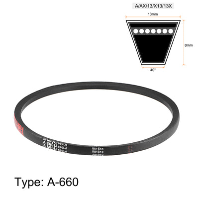 Harfington Uxcell A660 V-Belts 660mm Inner Girth 13mm Top A-Section Rubber Drive Belt