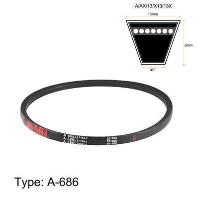 Harfington Uxcell A686/A27 V-Belts 27" Inner Girth, A-Section Rubber Drive Belt 2pcs