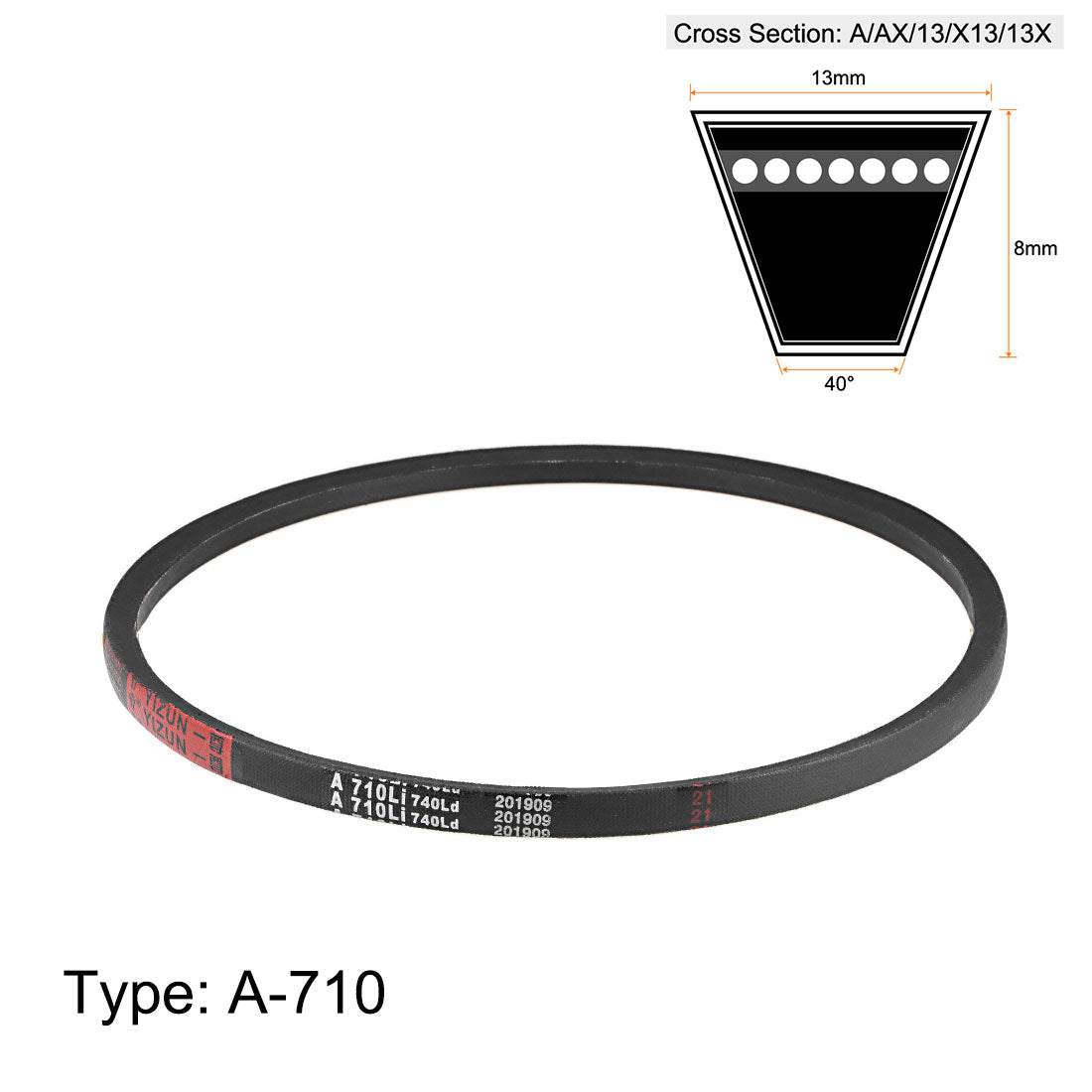 uxcell Uxcell A710/A28 V-Belts 28" Inner Girth, A-Section Rubber Drive Belt 2pcs