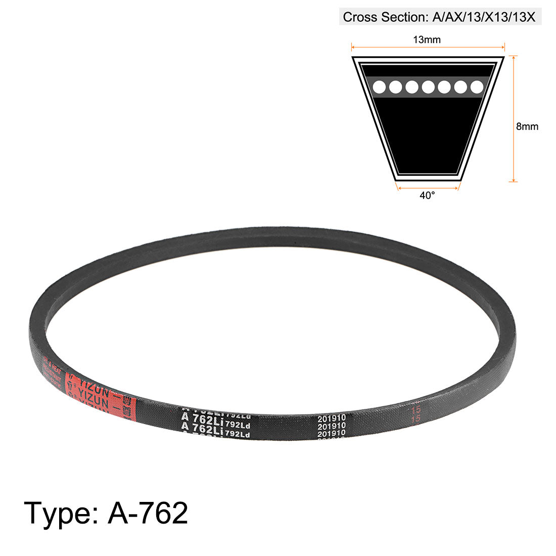 uxcell Uxcell A762/A30 V-Belts 30" Inner Girth, A-Section Rubber Drive Belt 2pcs