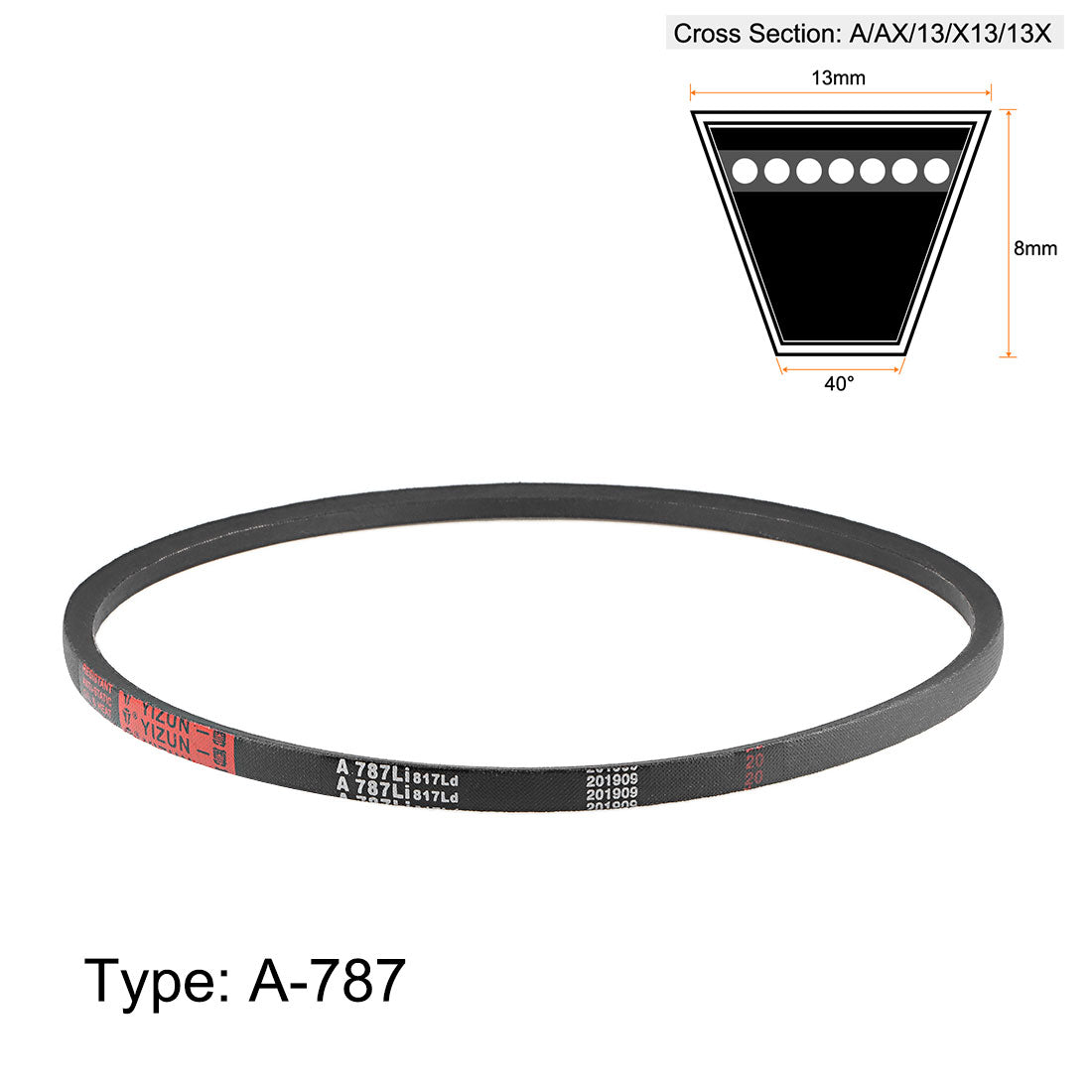 uxcell Uxcell A787/A31 V-Belts 31" Inner Girth, A-Section Rubber Drive Belt 2pcs